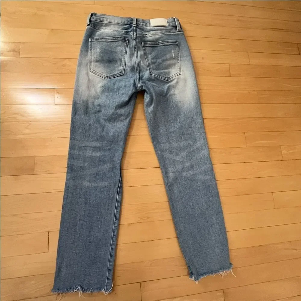 Pistola Monroe High Rise Slim Straight Cigarette Raw Hem in Dolores Park Wash 26 - Picture 11 of 13